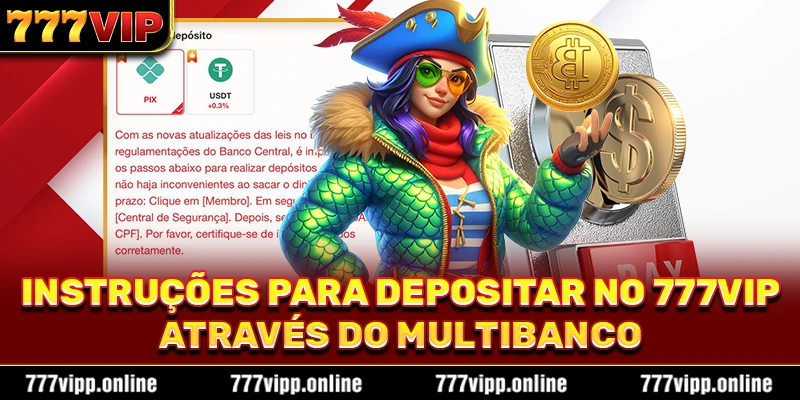 Instruções para depositar no 777vip através do Multibanco