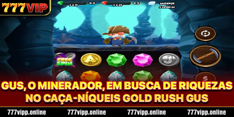 Gus, o minerador, em busca de riquezas no caça-níqueis Gold Rush Gus